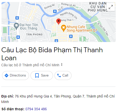 Câu Lạc Bộ Bida Phạm Thị Thanh Loan