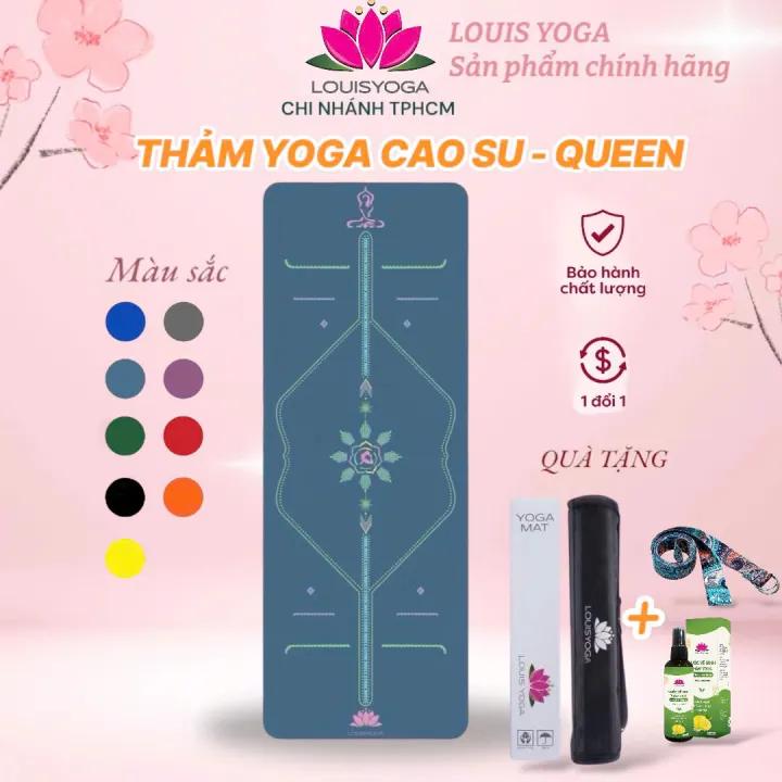 Thảm tập yoga cao su cao cấp QUEEN Louis Yoga tặng kèm túi - cao su chống thấm, chống trơn, trượt