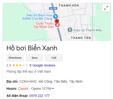 Hồ bơi Biển Xanh