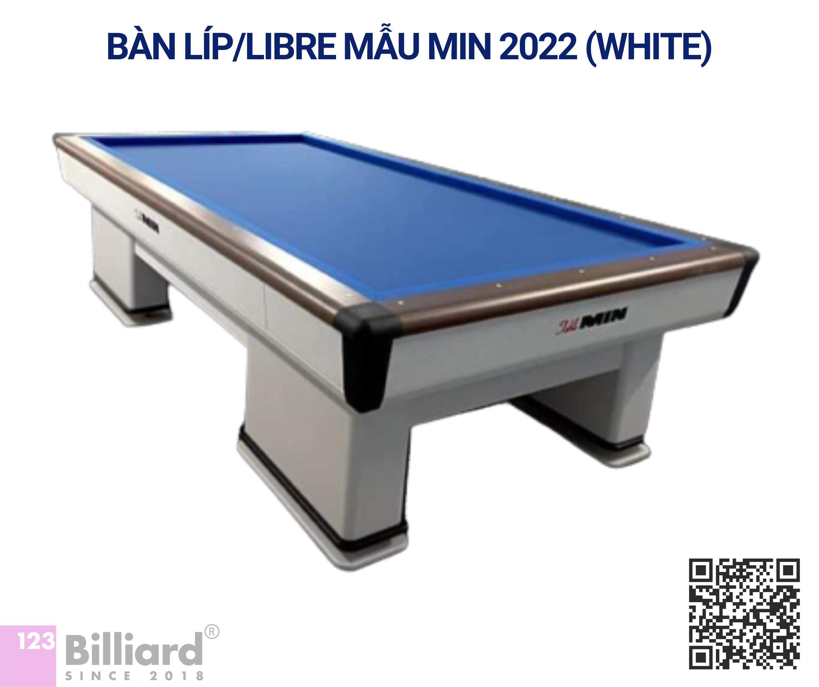 Bàn bida mẫu Min 2022 (White) - Giá: 28.000.000đ