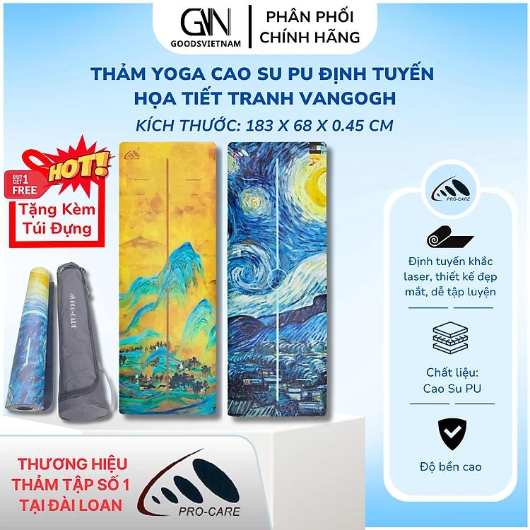 Thảm Yoga Cao su PU Định Tuyến Chống Trượt, Thấm Hút Mồ Hôi PRO-CARE