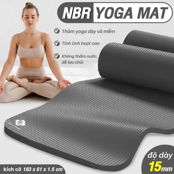 BG - Thảm Yoga, Thảm Tập Yoga Chống Trượt cao su nguyên khối NBR 10MM, 15MM Cao Cấp chống trơn trượt