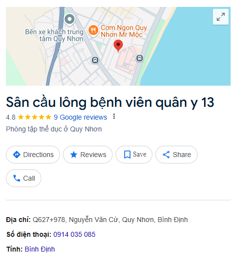 Sân cầu lông bệnh viên quân y 13