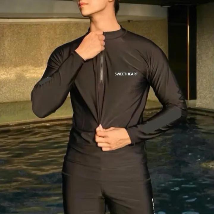 Áo bơi nam dây kéo Bikini SG áo bơi tay dài đi bơi, biển tiện ích