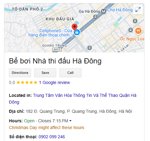 Bể bơi Nhà thi đấu Hà Đông