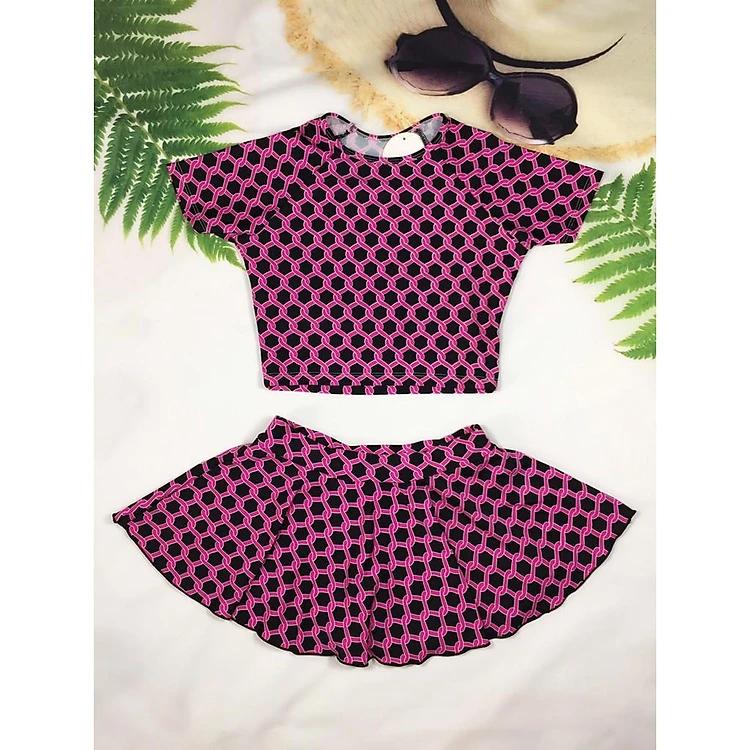 Đồ bơi bé gái tay ngắn chân váy dễ thương 30-50kg, chất liệu chuyên dùng cho đồ bơi