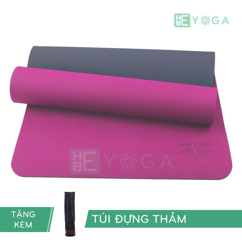 Thảm Tập Yoga Zera Mat TPE 6mm 1 Lớp (màu hồng) – Tặng kèm túi