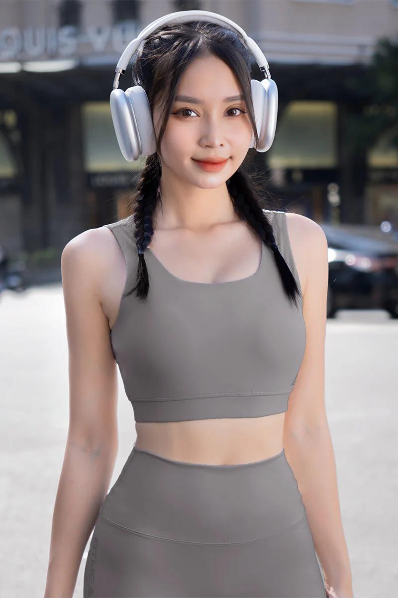 Áo bra tập gym yoga Zeta - Dark Grey