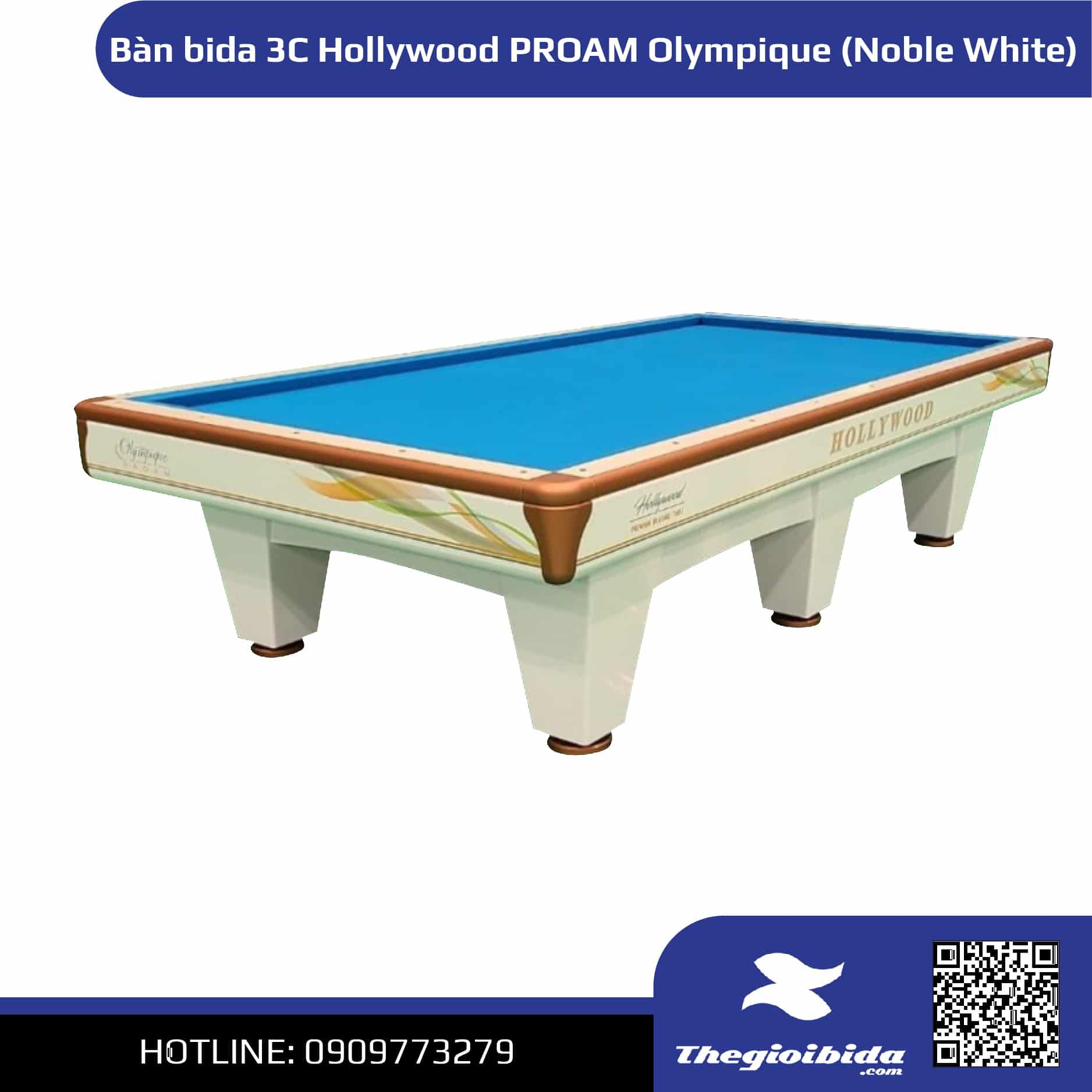 Bàn bida 3C Hollywood PROAM Olympique (Noble White)