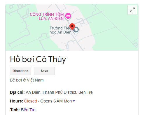 Hồ bơi Cô Thúy