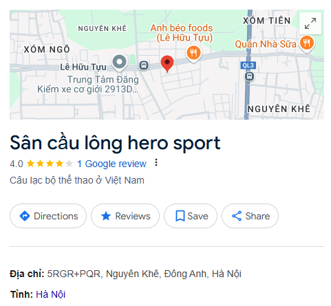 Sân cầu lông hero sport