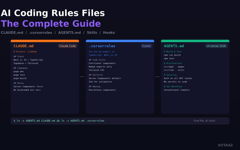 CLAUDE.md, .cursorrules, AGENTS.md — How to Give Context to AI Coding Agents