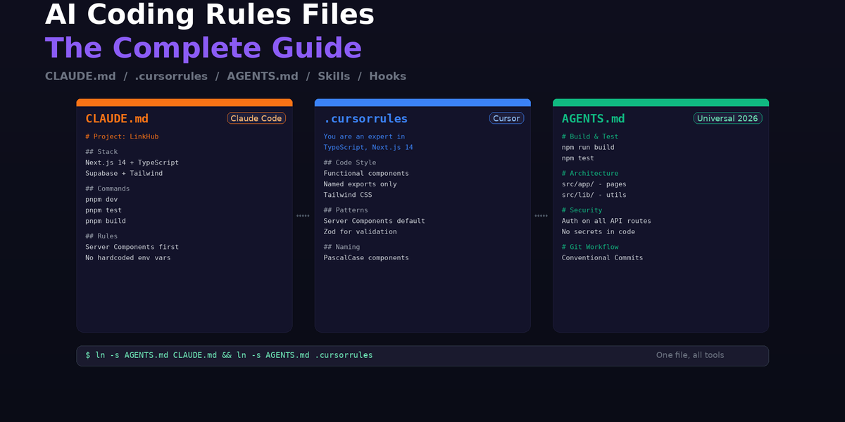 CLAUDE.md, .cursorrules, AGENTS.md โ How to Give Context to AI Coding Agents