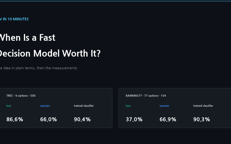 Jev in 10 Minutes: What a Fast Decision Model Is, and When It Is Worth Using