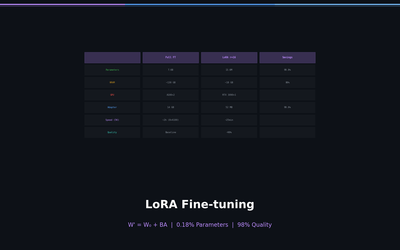 LoRA 완전 정복 — 7B 모델을 노트북 하나로 파인튜닝하기