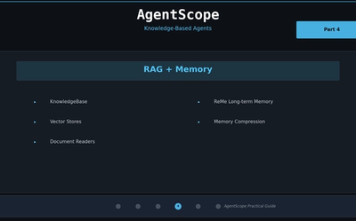 AgentScope RAG + 메모리 아키텍처 — 지식 기반 에이전트 만들기