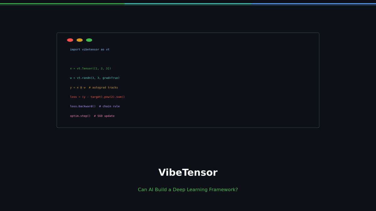 VibeTensor: AI가 딥러닝 프레임워크를 직접 만들 수 있을까?