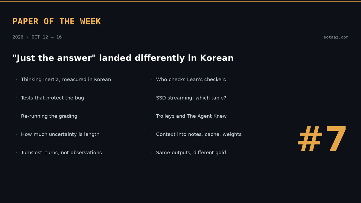 Paper of the Week #7 — "생각하지 말고 답만", 영어로는 계속 풀고 한국어로는 절반 넘게 멈췄습니다