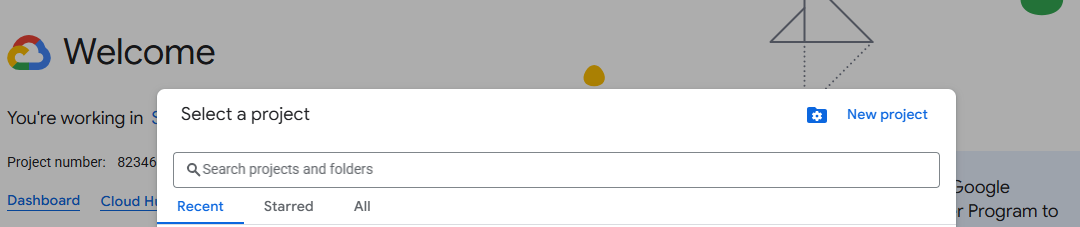 New project creation dialog 1