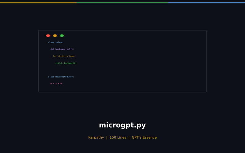 Karpathy's microgpt.py Dissected: Understanding GPT's Essence in 150 Lines