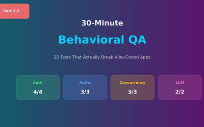 30-Minute Behavioral QA Before Deploy: 12 Bugs That Actually Break Vibe-Coded Apps