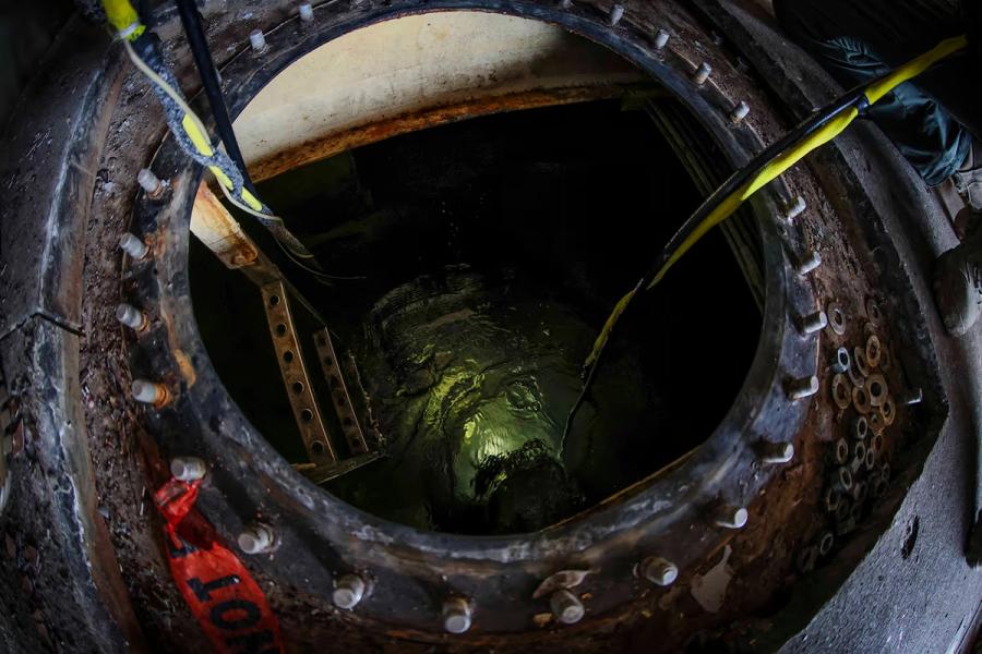 Gecko Robotics robot climbing on the hull of a US navy ship