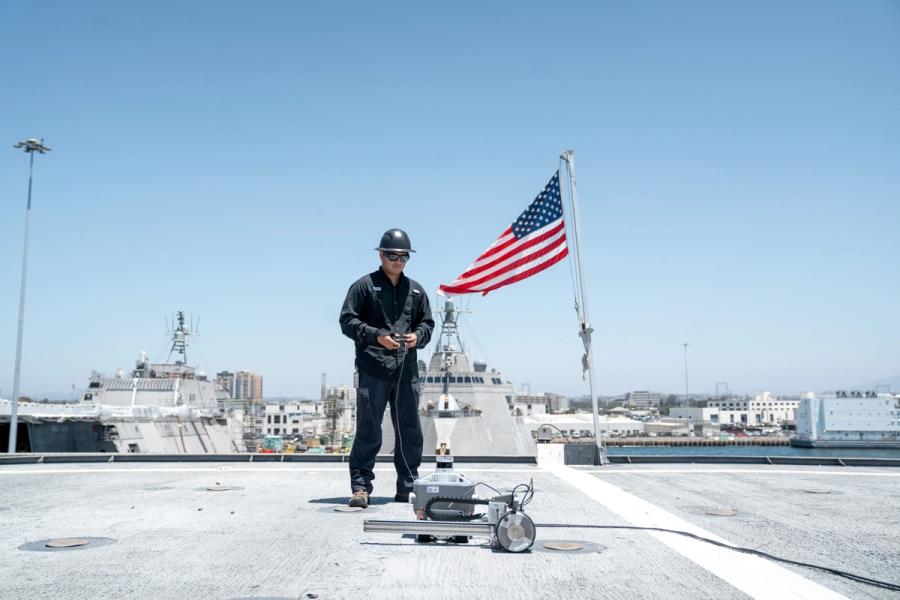 Robotic sensor system on a Navy vessel