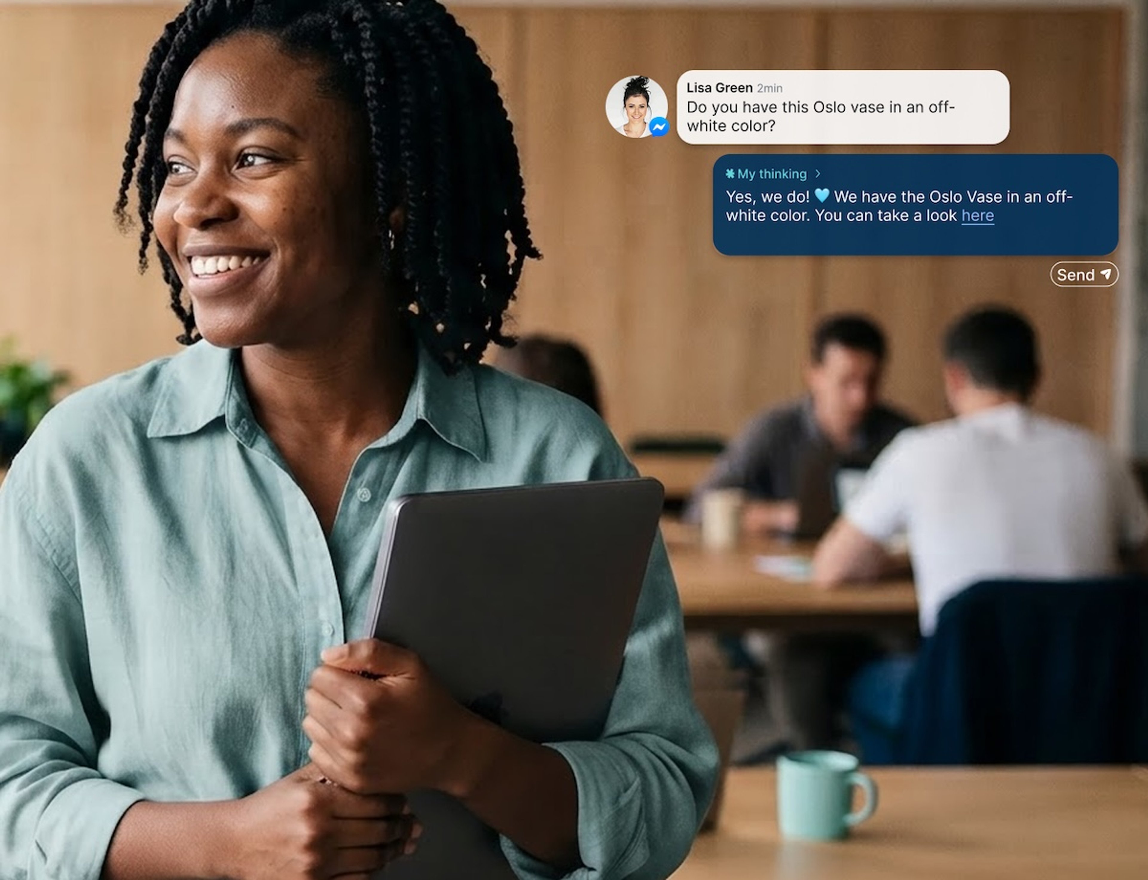 Replies drafted in your voice