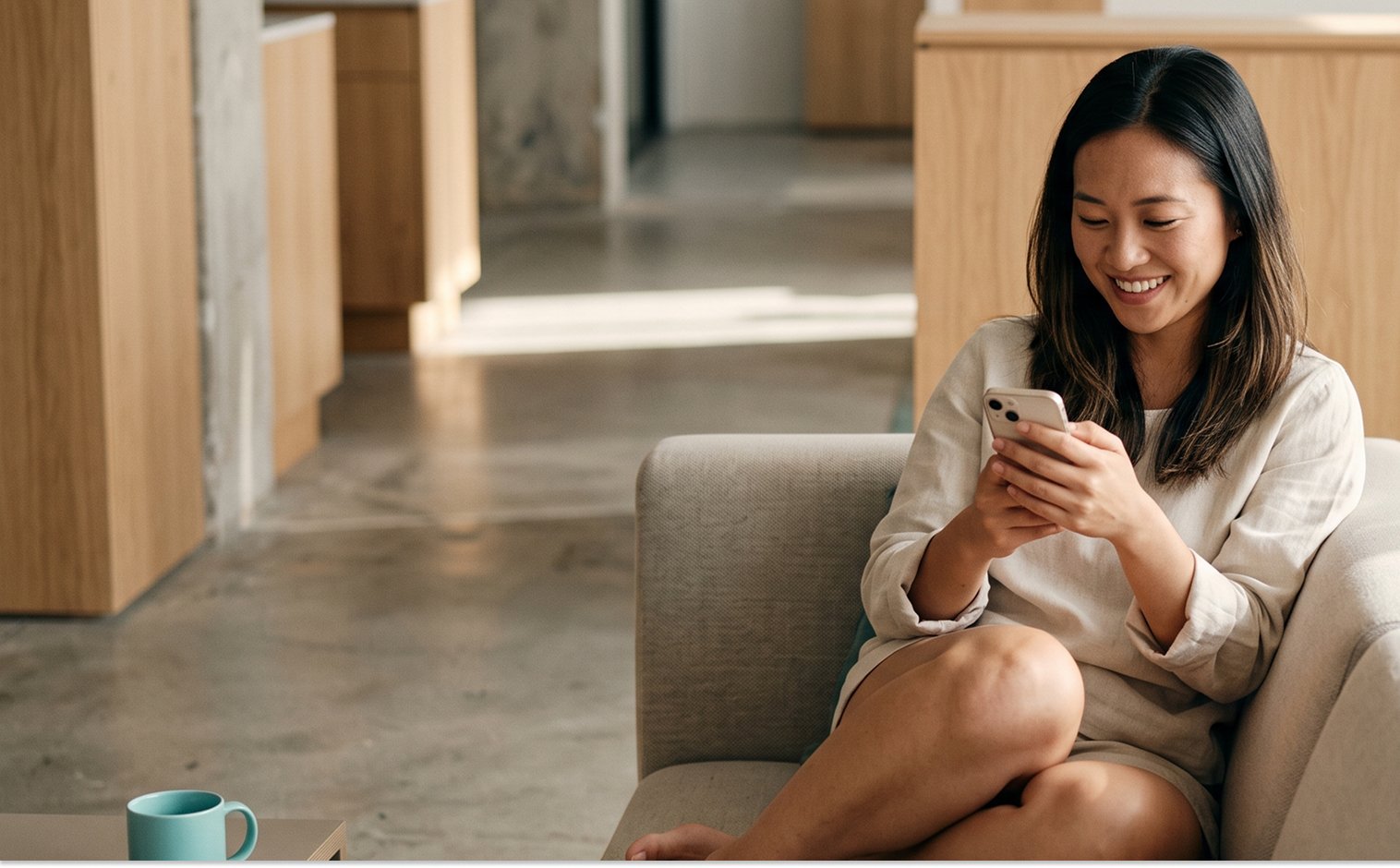A business owner reviewing hio's suggested replies on their phone