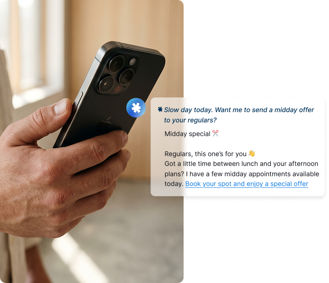 hio suggesting a midday offer to send to a salon's regulars