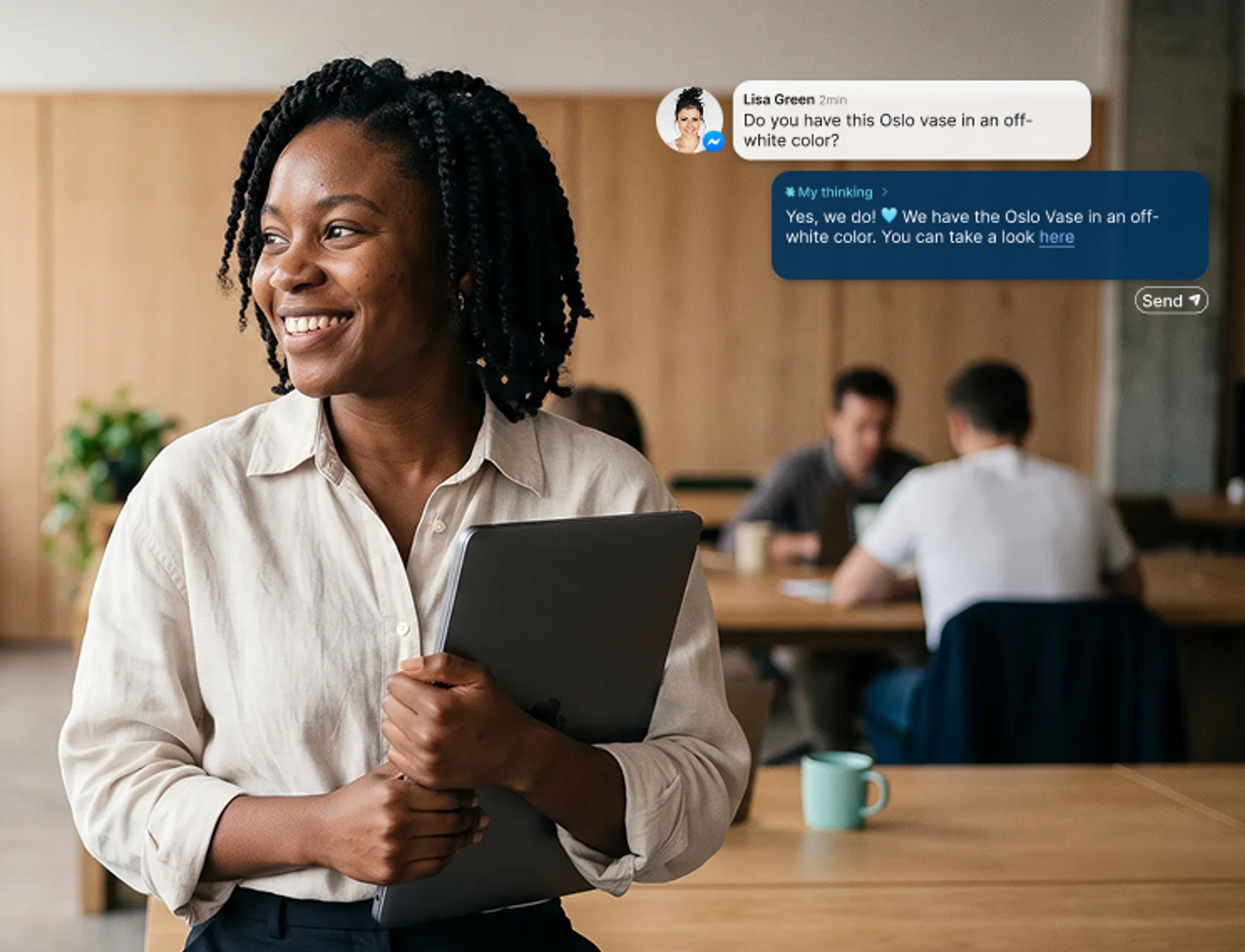 Replies drafted in your voice