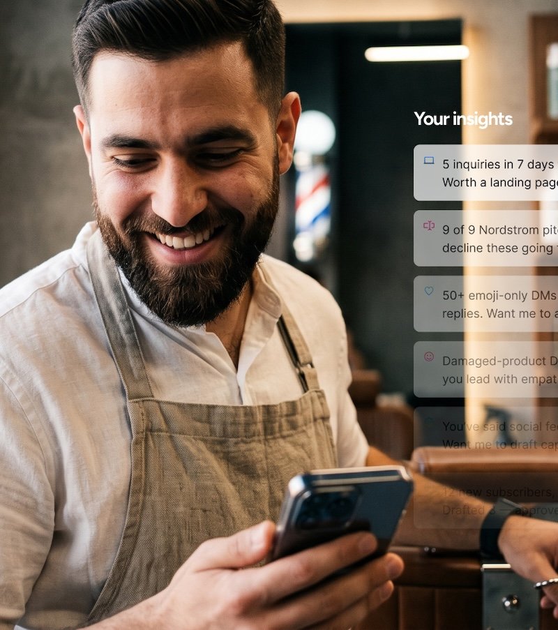 hio surfacing booking and rebooking insights from a salon's inbox