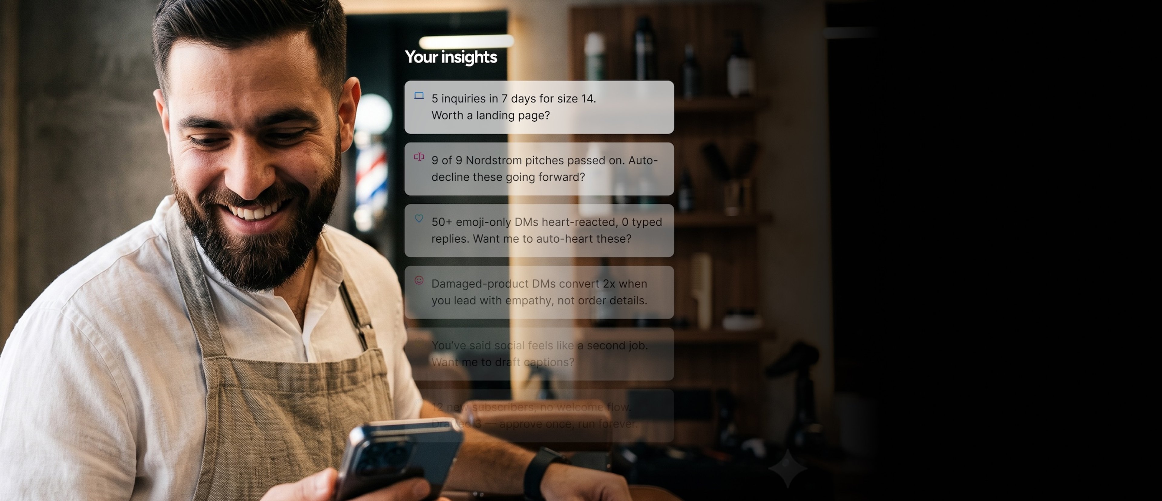hio surfacing booking and rebooking insights from a salon's inbox