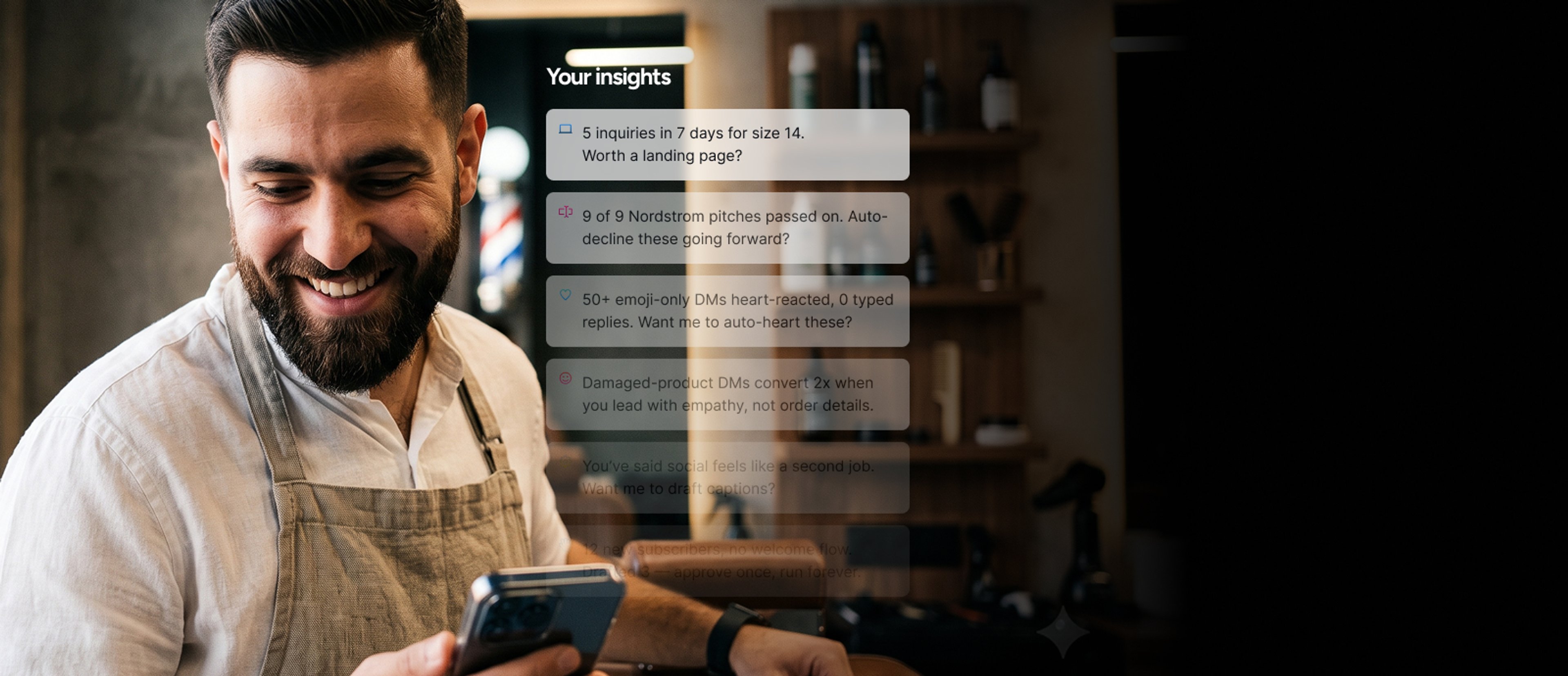 hio surfacing booking and rebooking insights from a salon's inbox