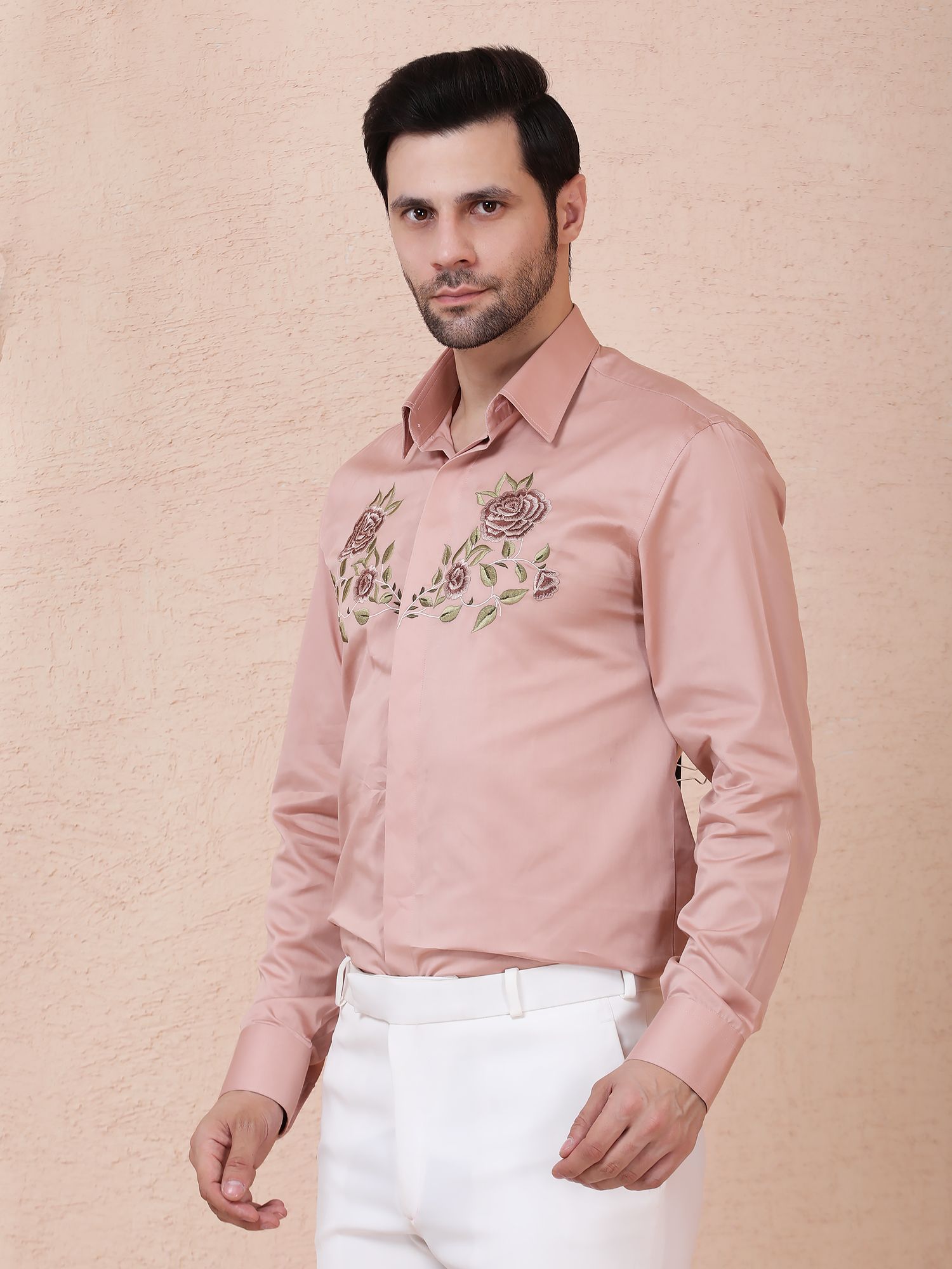 ROSE VINE – DESIGNER SHIRT – BLUSH PINK