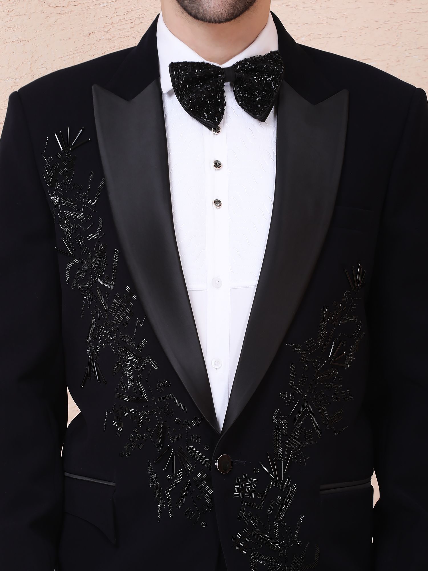 SHADOW MATRIX – HAND EMBROIDERED DESIGNER TUXEDO – BLACK