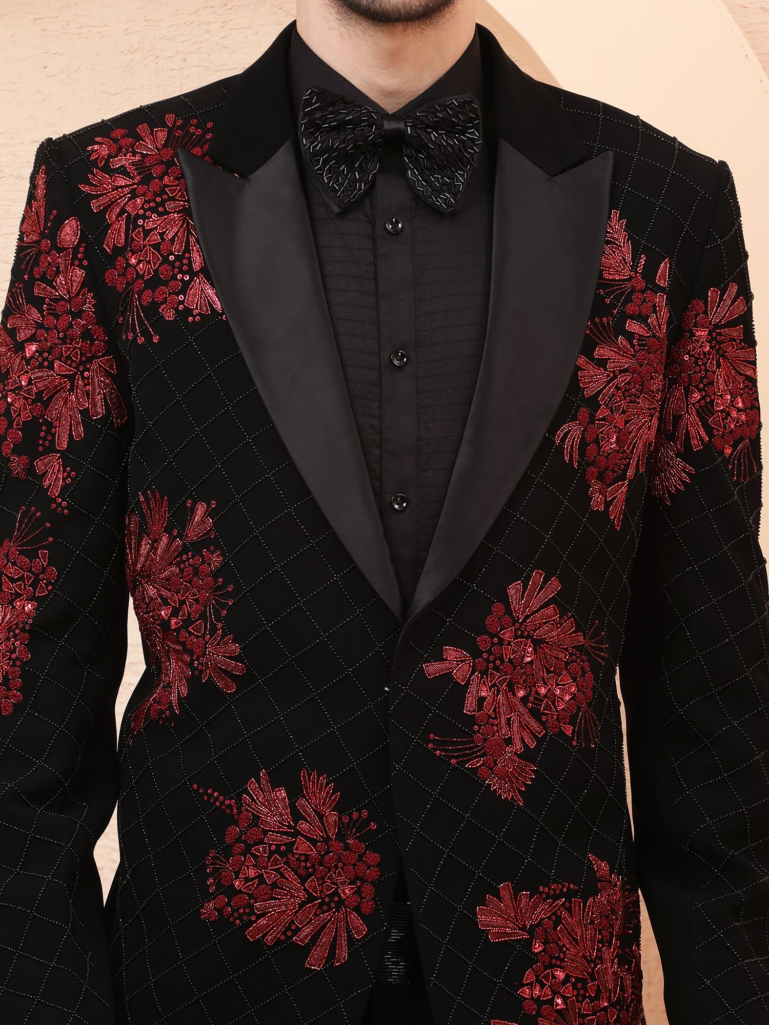 SCARLET NOIR – HAND EMBROIDERED DESIGNER TUXEDO
