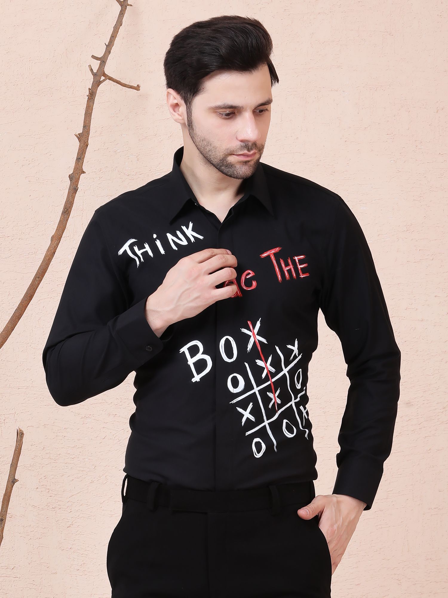THINK OUTSIDE THE BOX – DESIGNER SHIRT – BLACK
