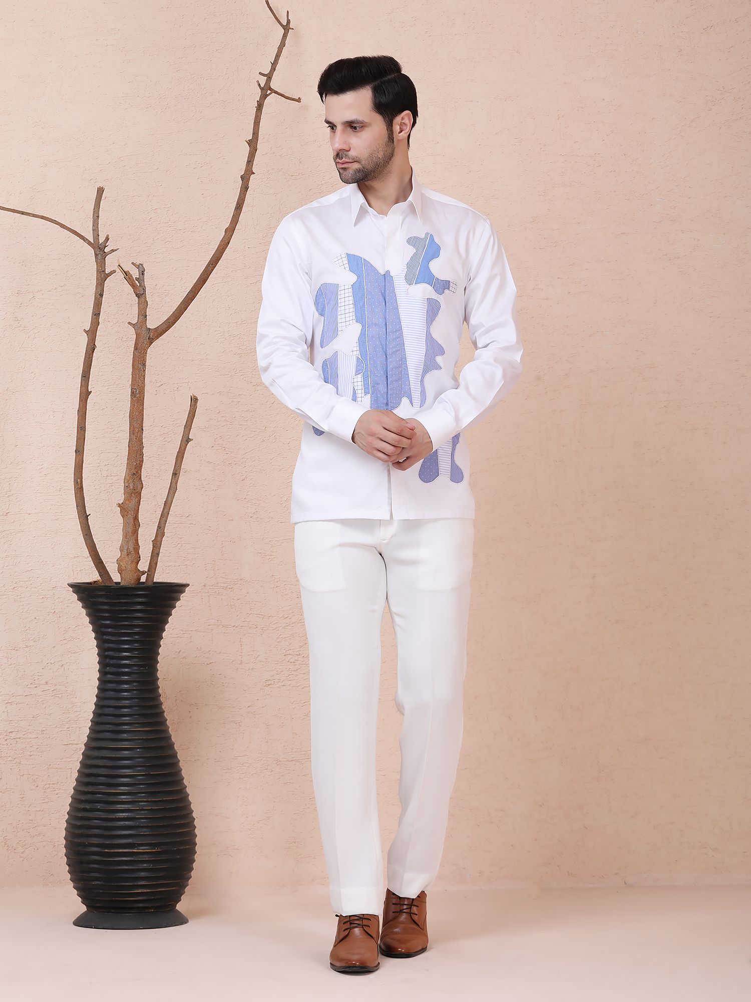 CLOUDSCAPE MOSAIC – DESIGNER SHIRT – WHITE