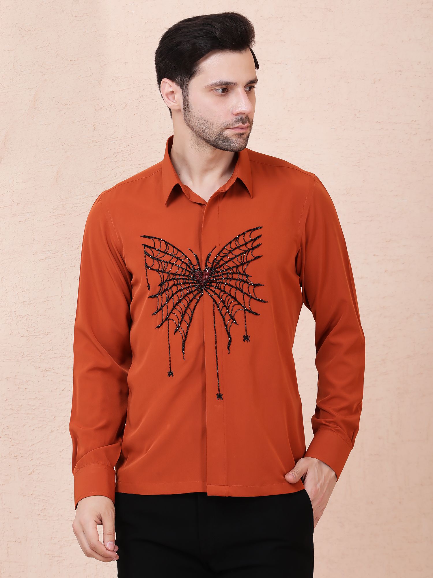 COBWEB (SPIDER) – HAND EMBROIDERED DESIGNER SHIRT