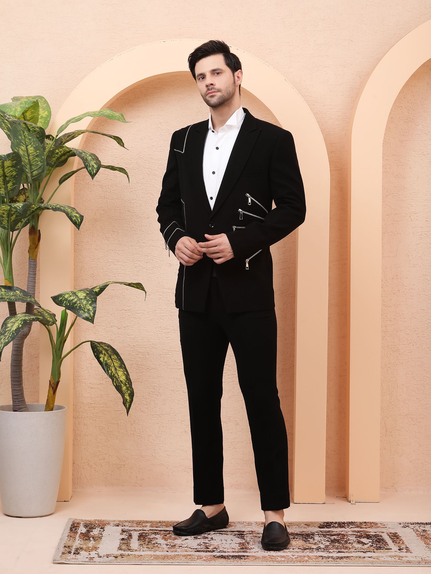 CERNIERA (ZIP) DESIGNER BLAZER – BLACK