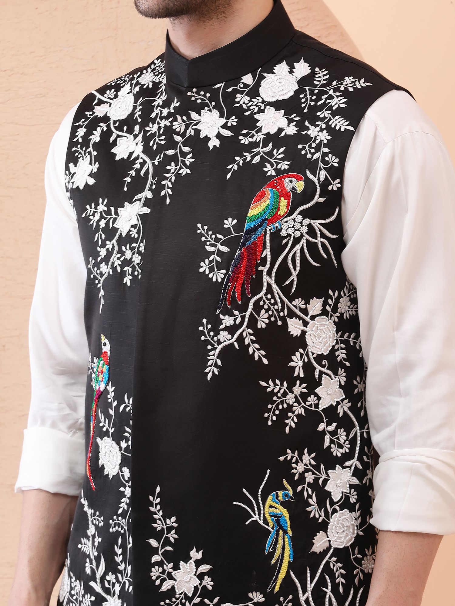 PAPPAGALLO COLORATO (PARROT) – HAND EMBROIDERED DESIGNER BUNDI SET 