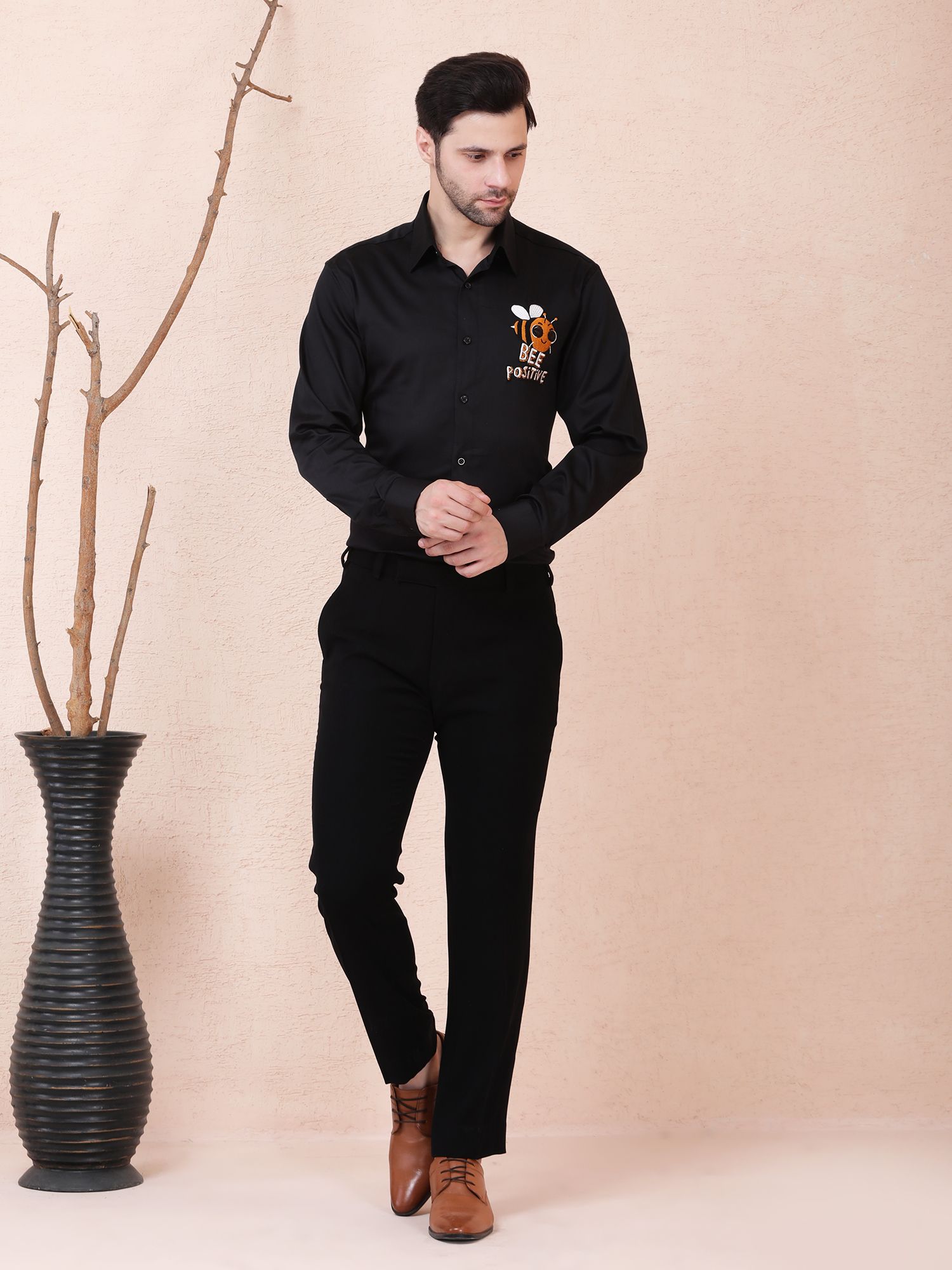BEE POSITIVE BUZZ DESIGNER SHIRT – BLACK