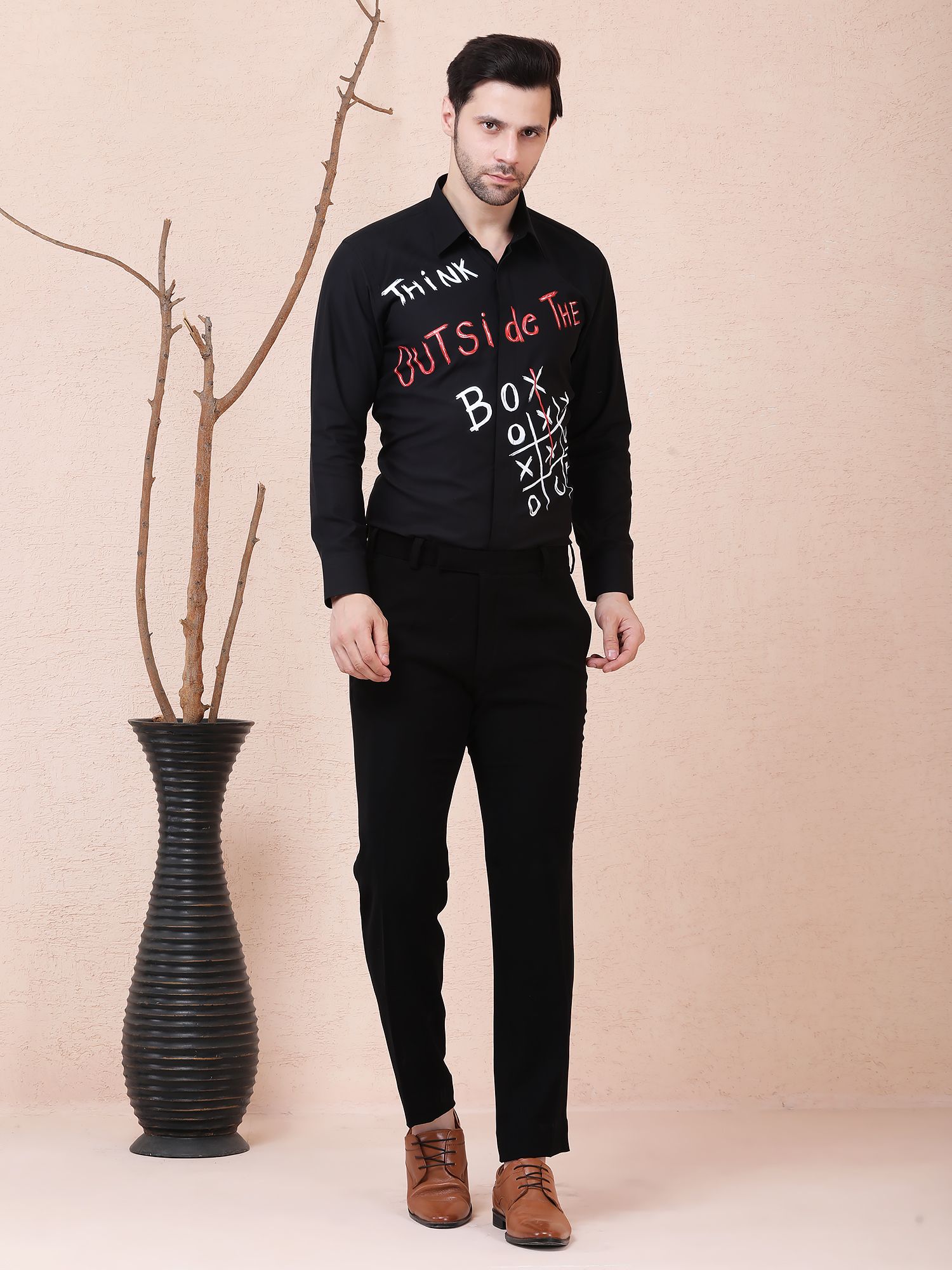 THINK OUTSIDE THE BOX – DESIGNER SHIRT – BLACK