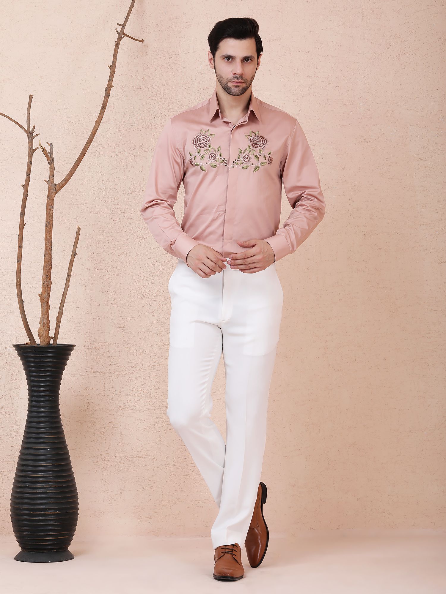 ROSE VINE – DESIGNER SHIRT – BLUSH PINK