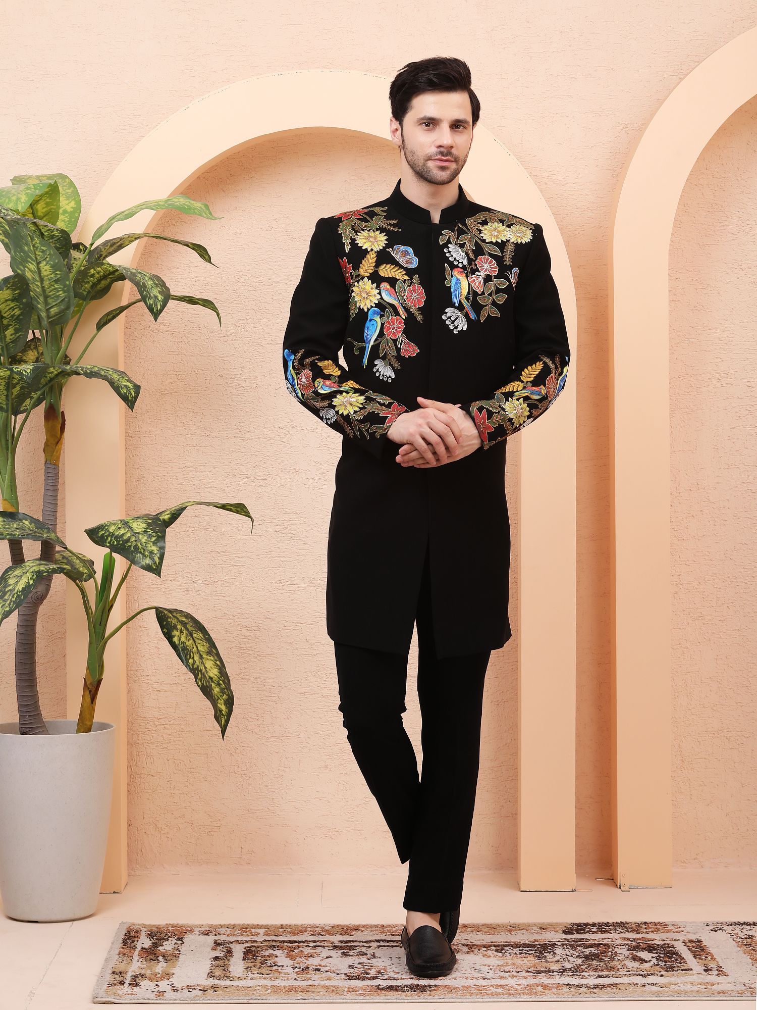 SYMPHONY HAND PAINTED INDO WESTERN – BLACK