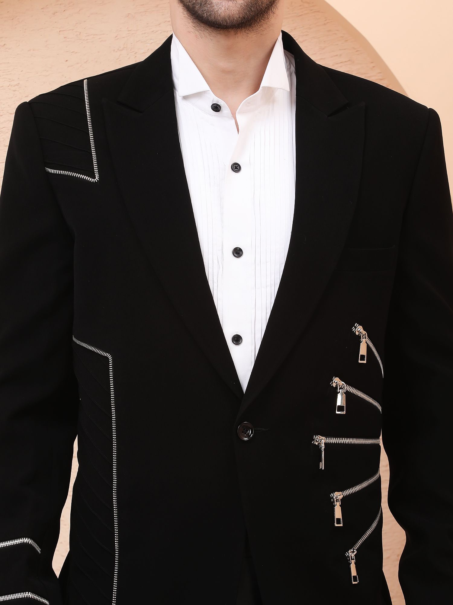 CERNIERA (ZIP) DESIGNER BLAZER – BLACK