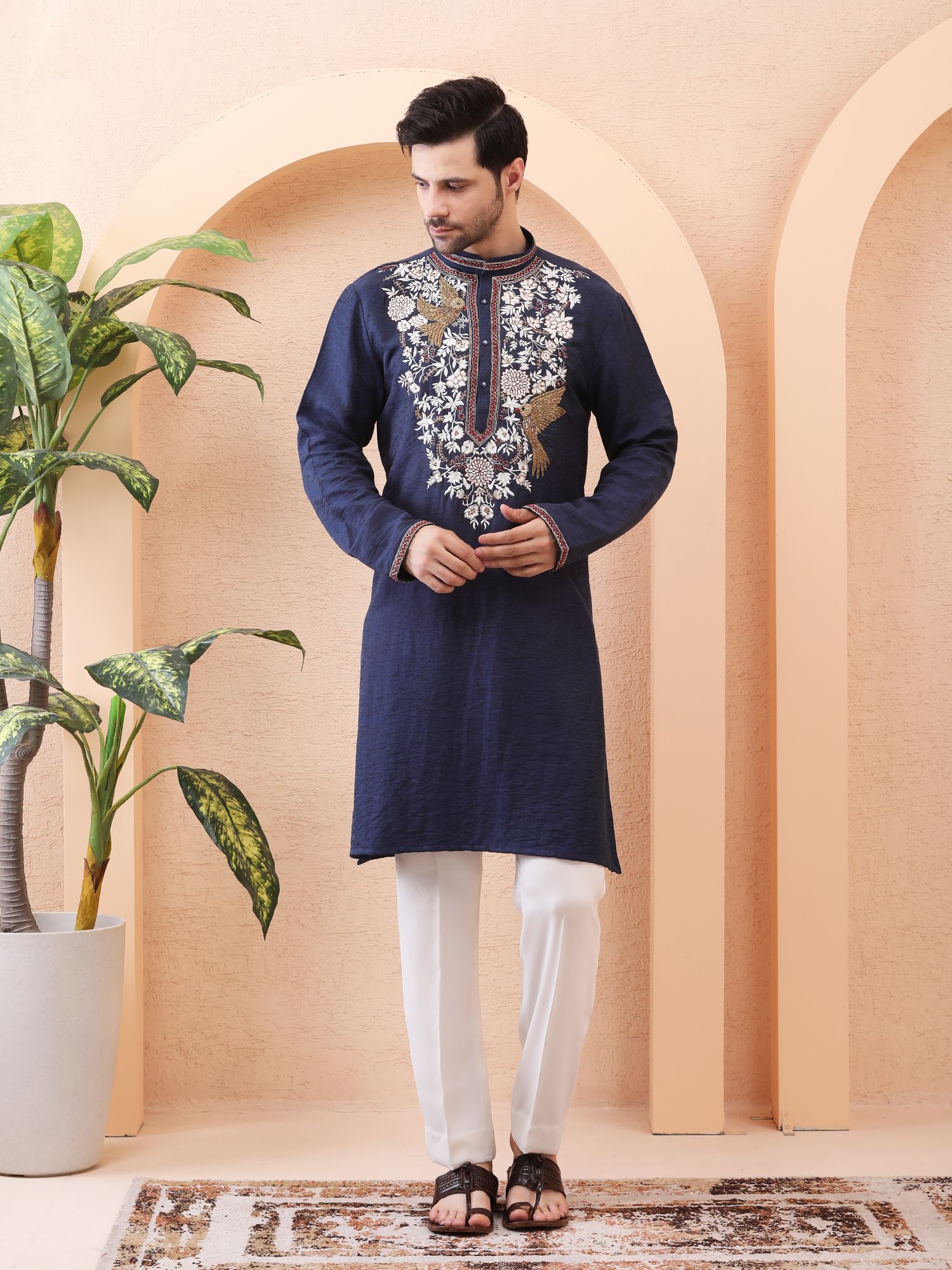 PARINDA (BIRD) – DESIGNER KURTA – NAVY BLUE