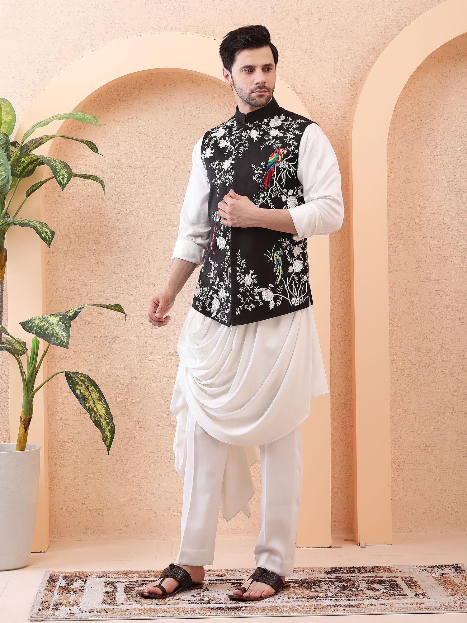 PAPPAGALLO COLORATO (PARROT) – HAND EMBROIDERED DESIGNER BUNDI SET 