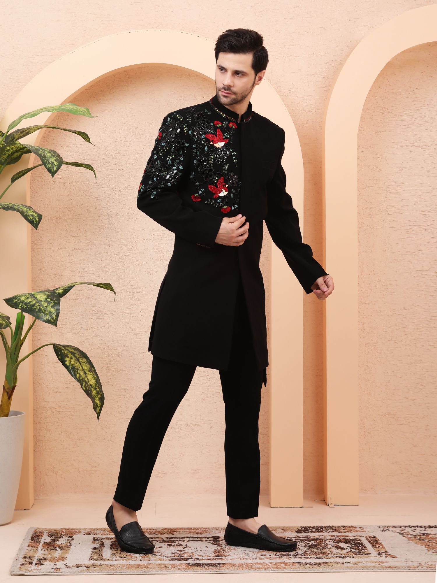 LUSTRE LEATHER PATCH INDO WESTERN – BLACK